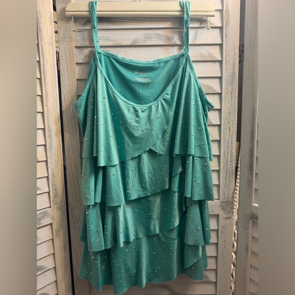 Lane Bryant Tops - Beautiful Aqua-Colored “Lane Bryant” top with tiny silver accents all throughout